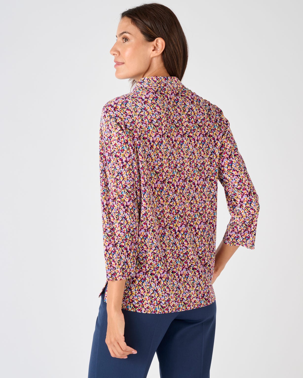 Chemisier imprimé plissé permanent