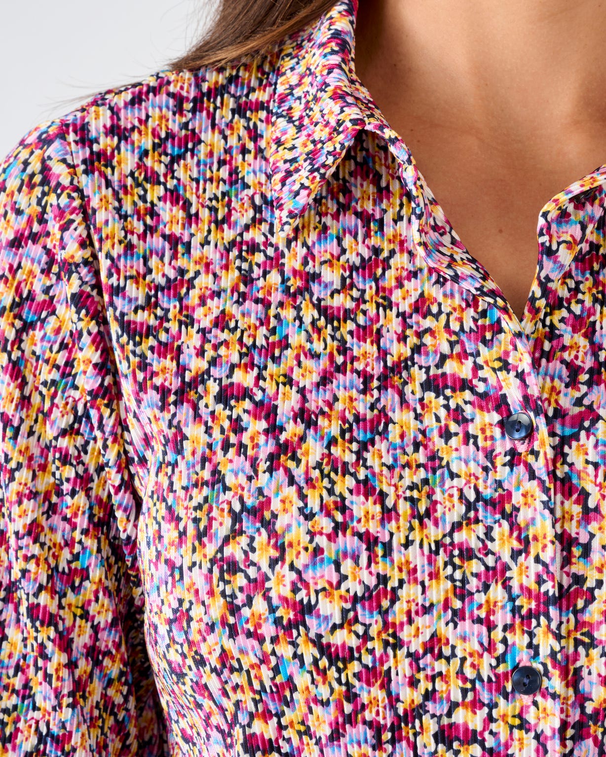 Chemisier imprimé plissé permanent