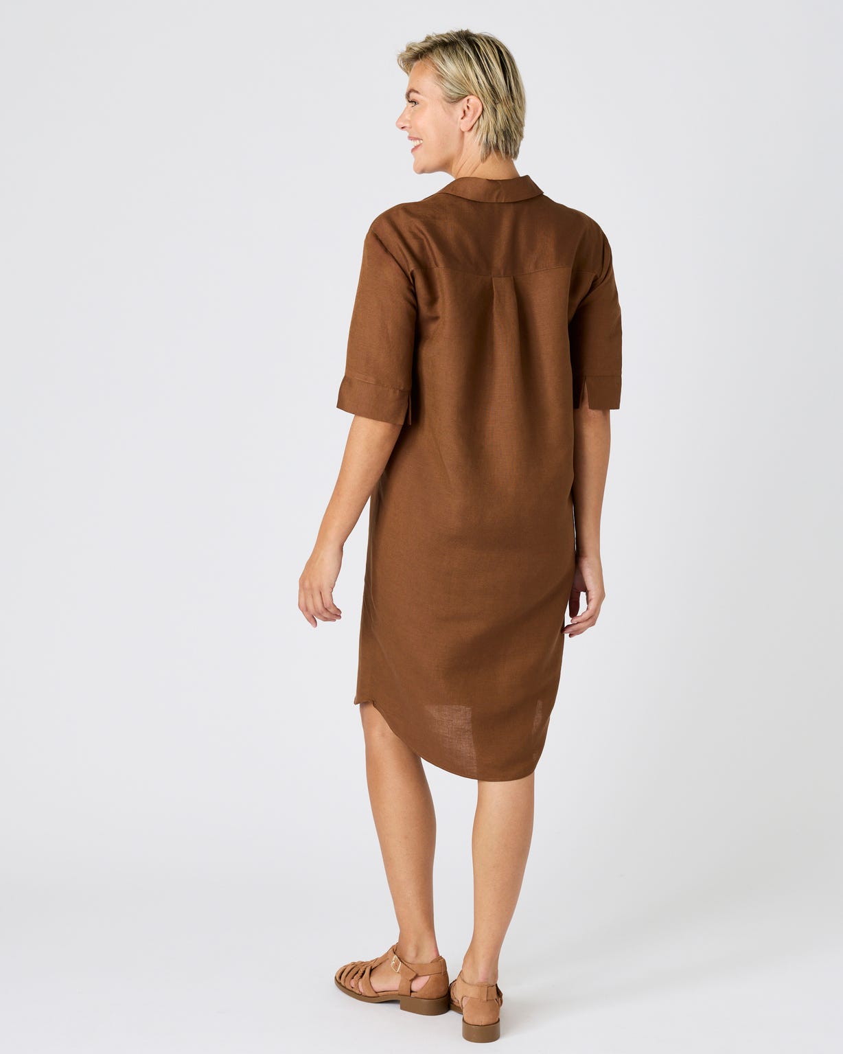 Robe caftan mélange lin
