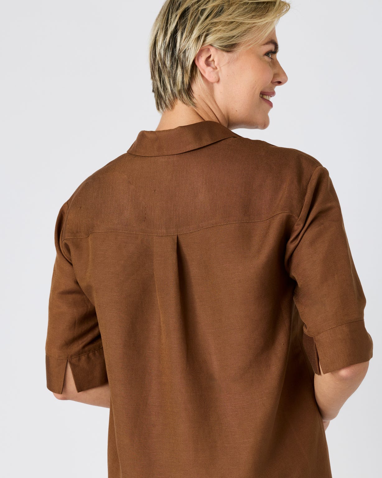 Robe caftan mélange lin