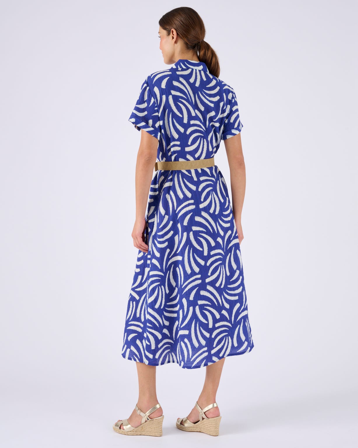 Robe tissu gaufré + ceinture