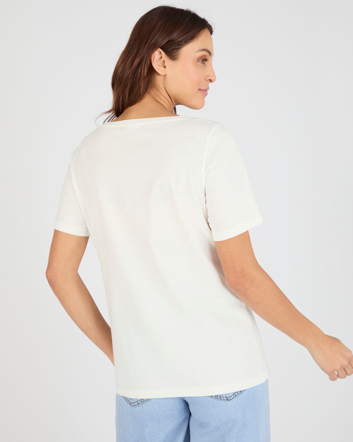 T-shirt broderie et sequins pur coton