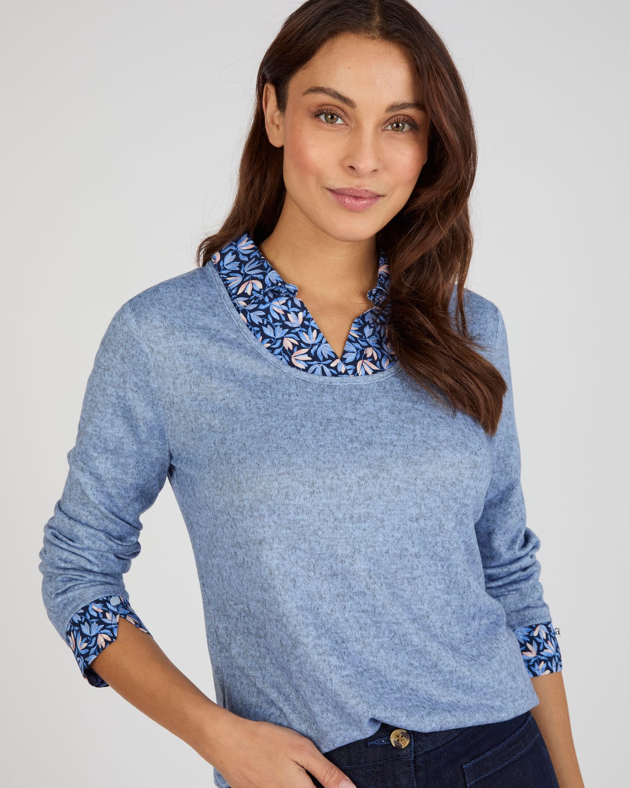 T-shirt maille chaude effet 2 en 1