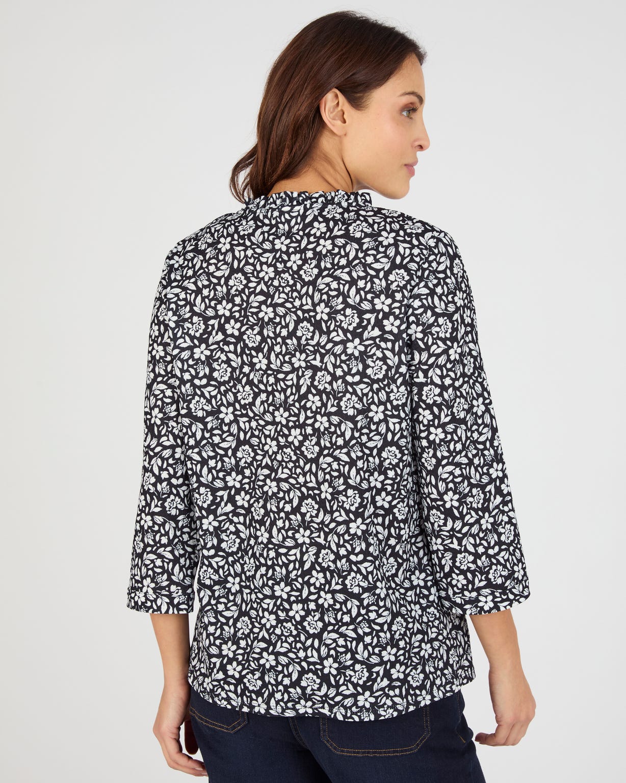 T-shirt maille texturée fleurie