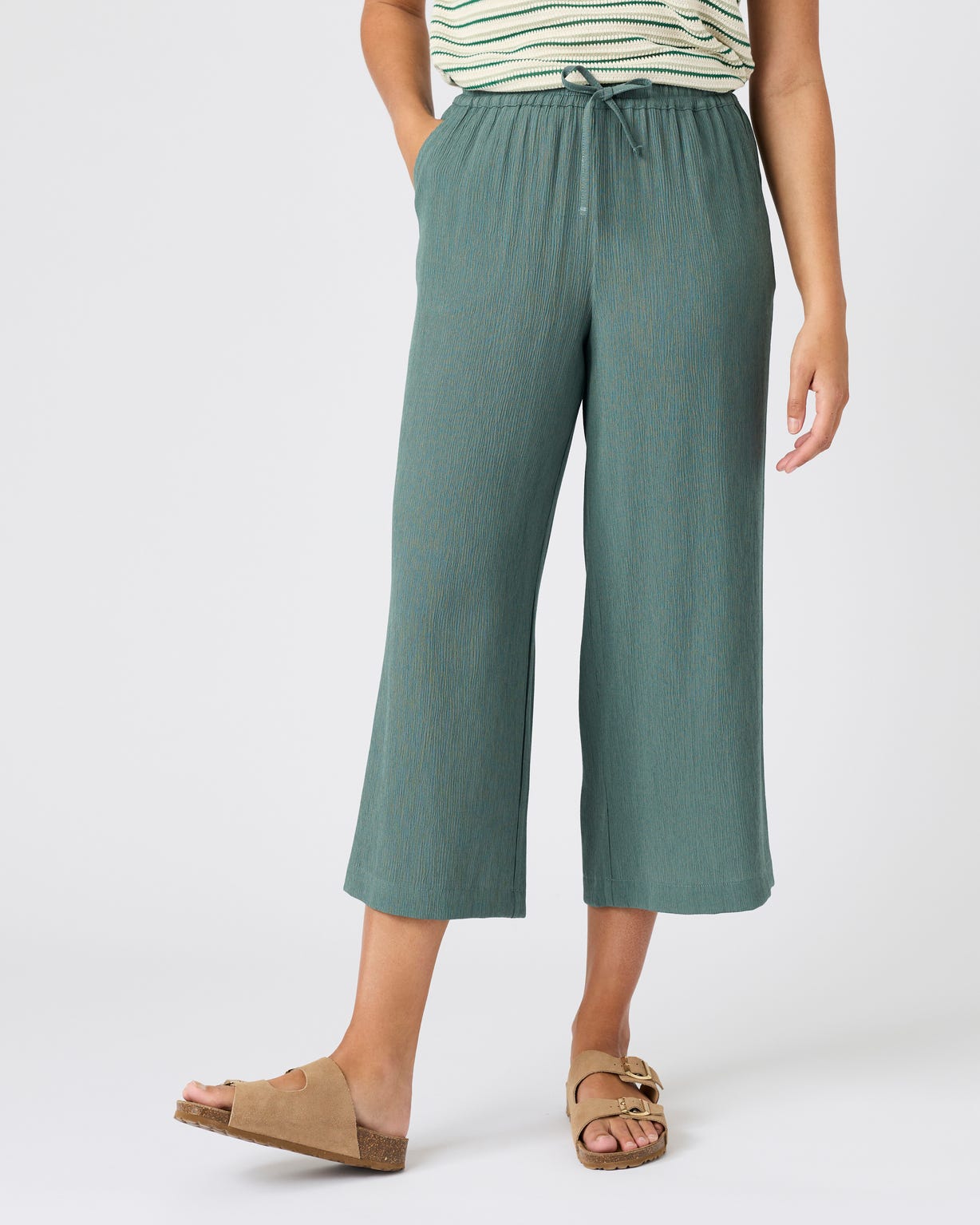 Pantacourt crépon enfilable