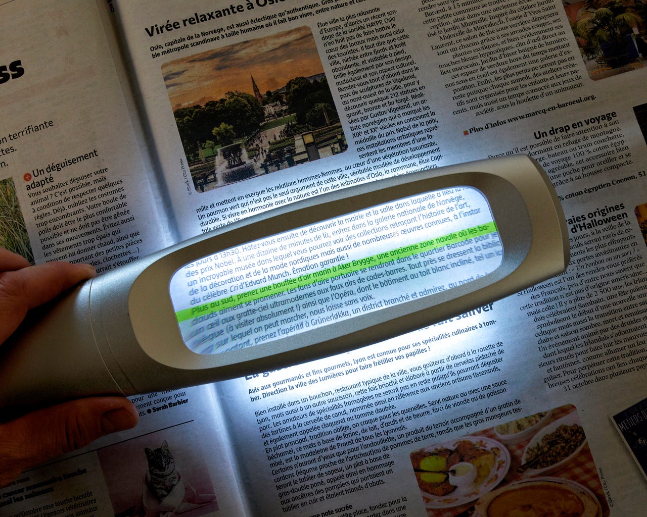 Loupe lumineuse avec guide lecture