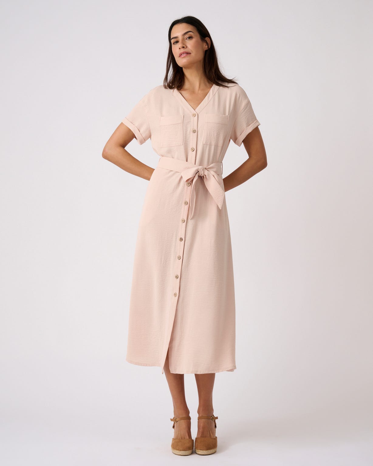 Robe-saharienne tissu crêpe
