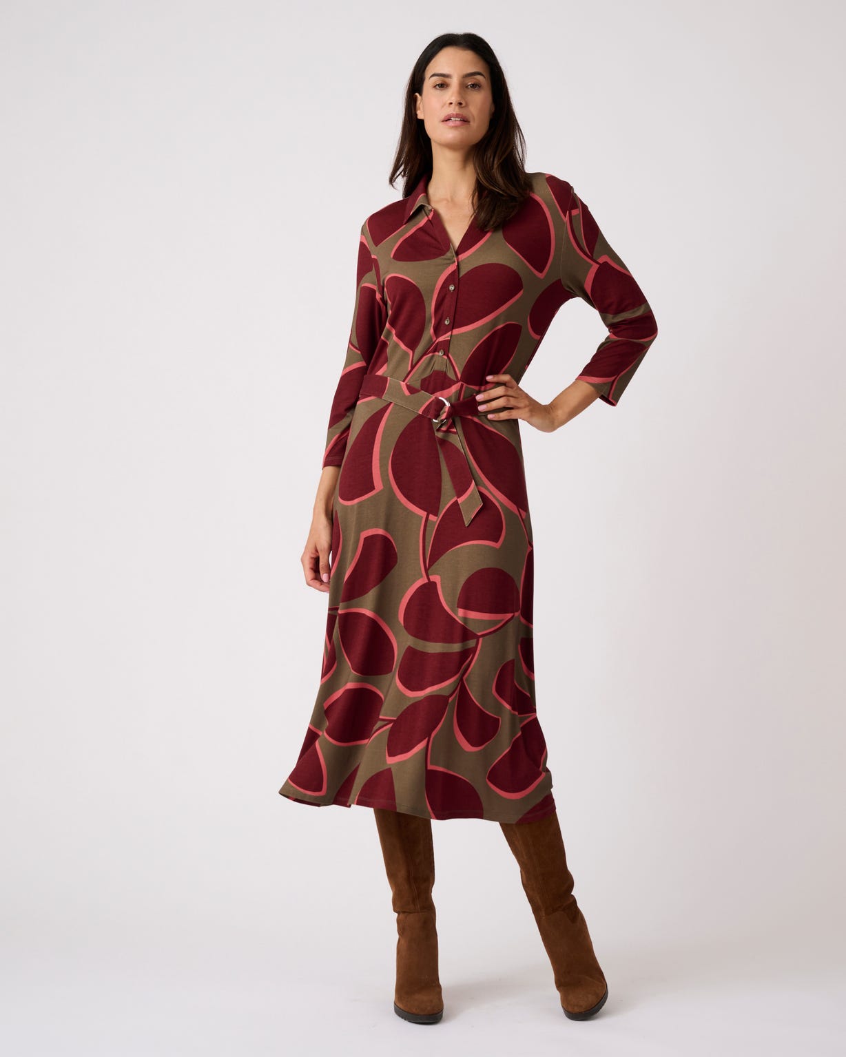 Robe maille stretch évasée