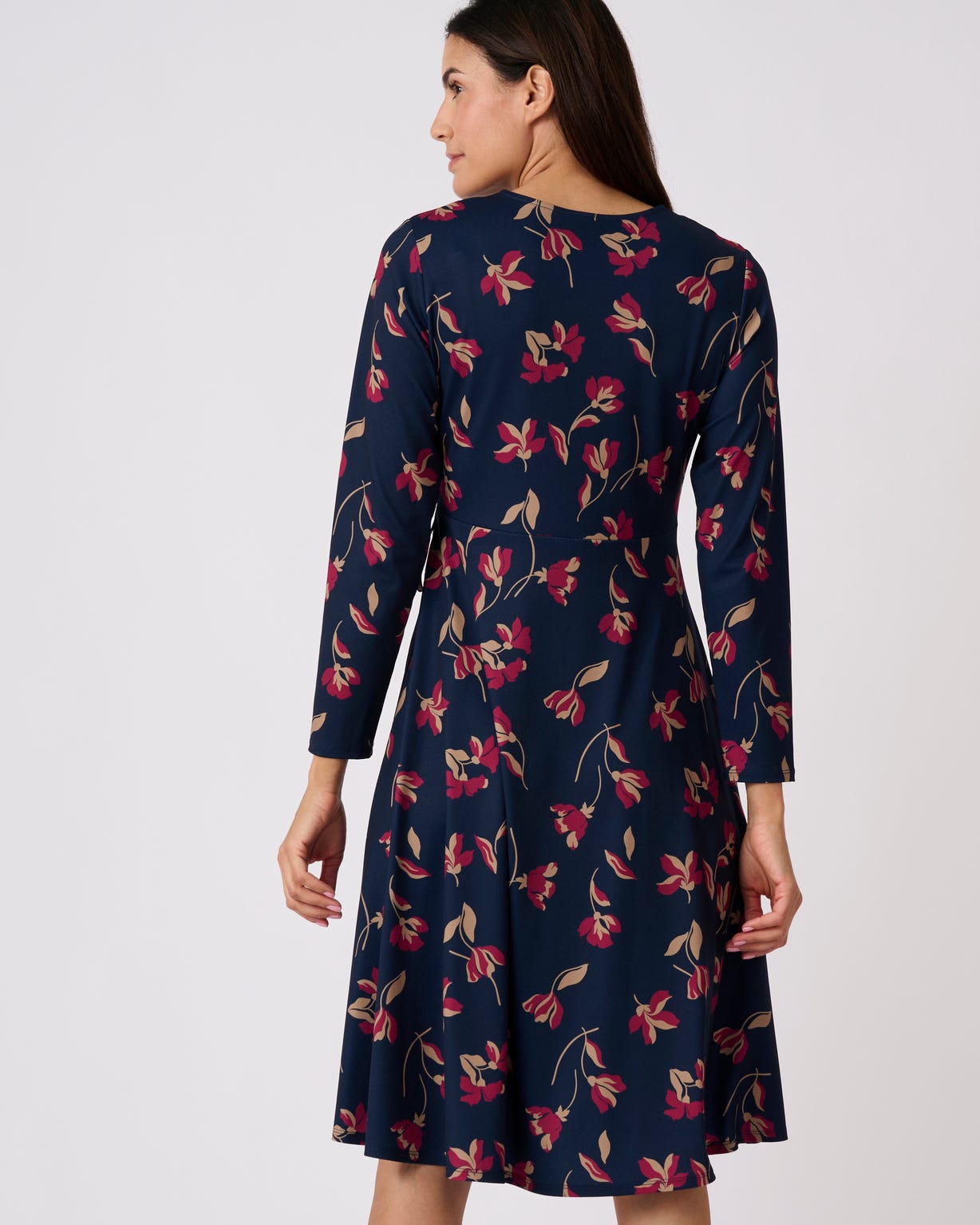 Robe maille crêpe effet cache-coeur