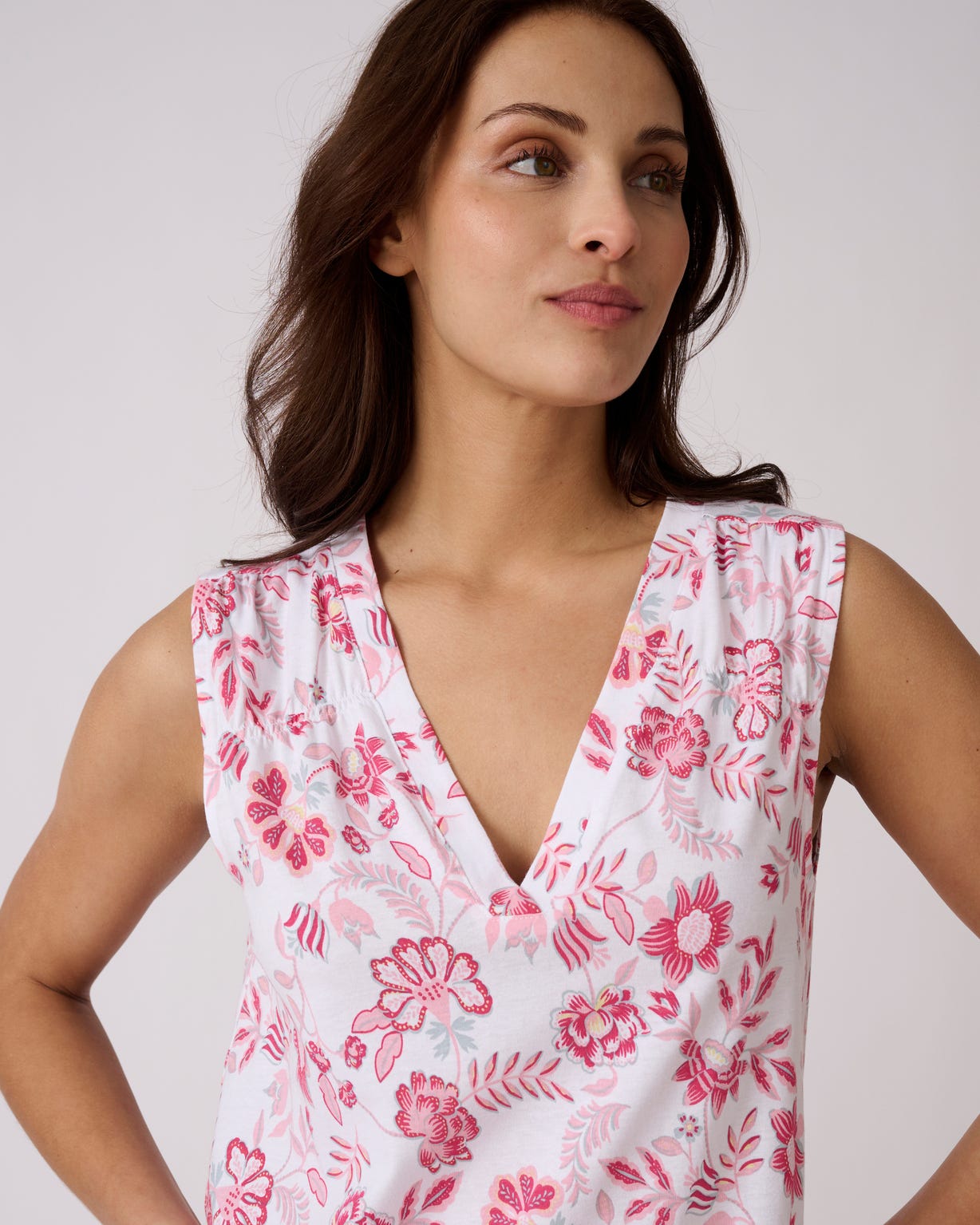 Chemise de nuit en pur coton peigné