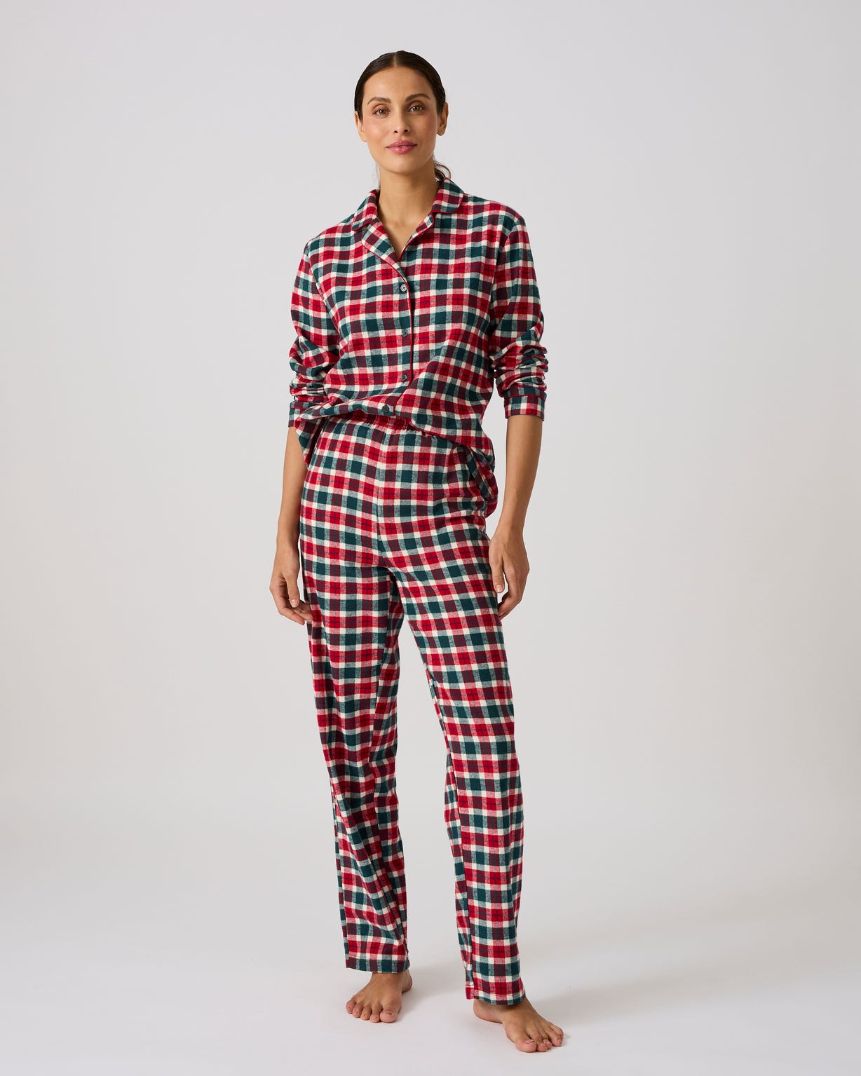 Pyjama en flanelle pur coton, femme