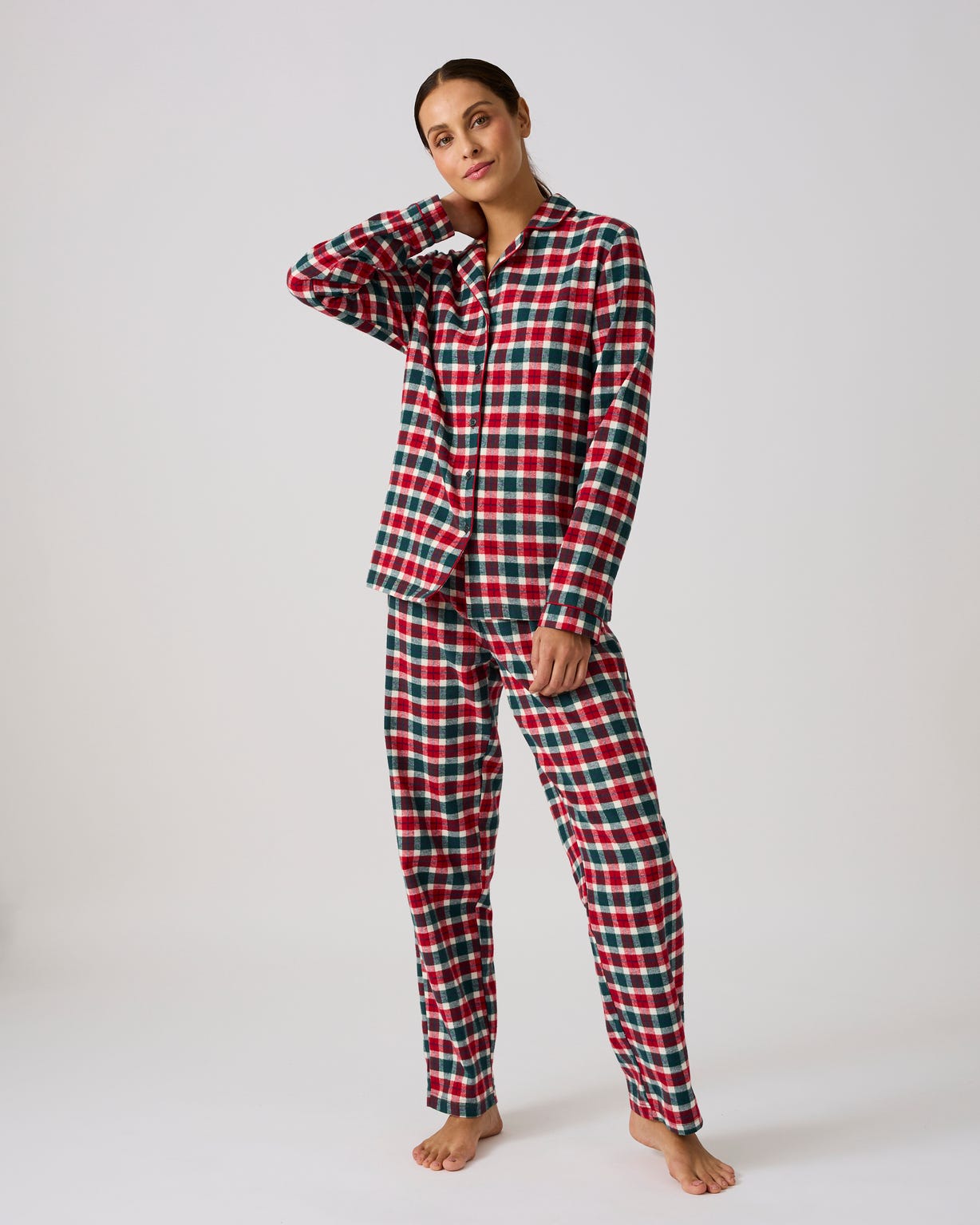 Pyjama en flanelle pur coton, femme