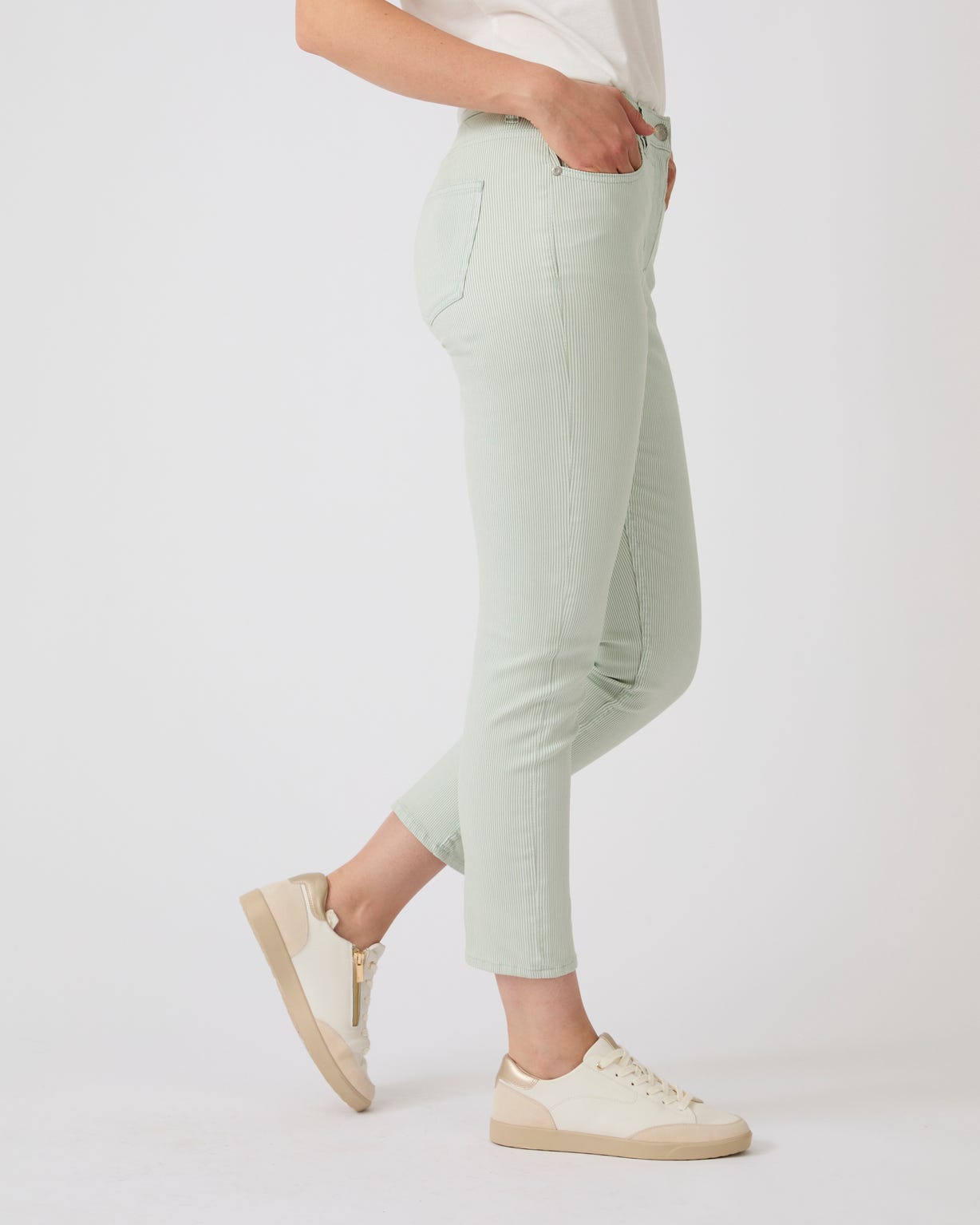 Pantalon 7/8ème rayé