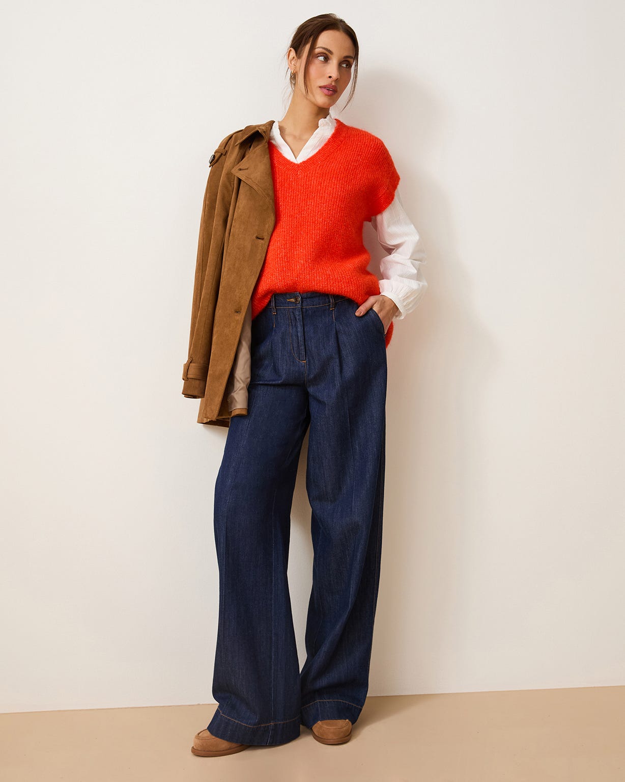 Pantalon denim ample
