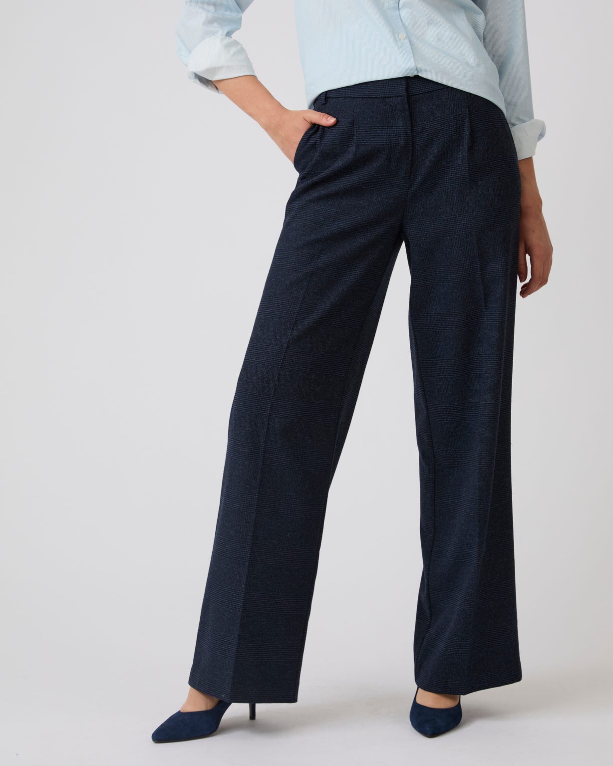 Pantalon large à carreaux