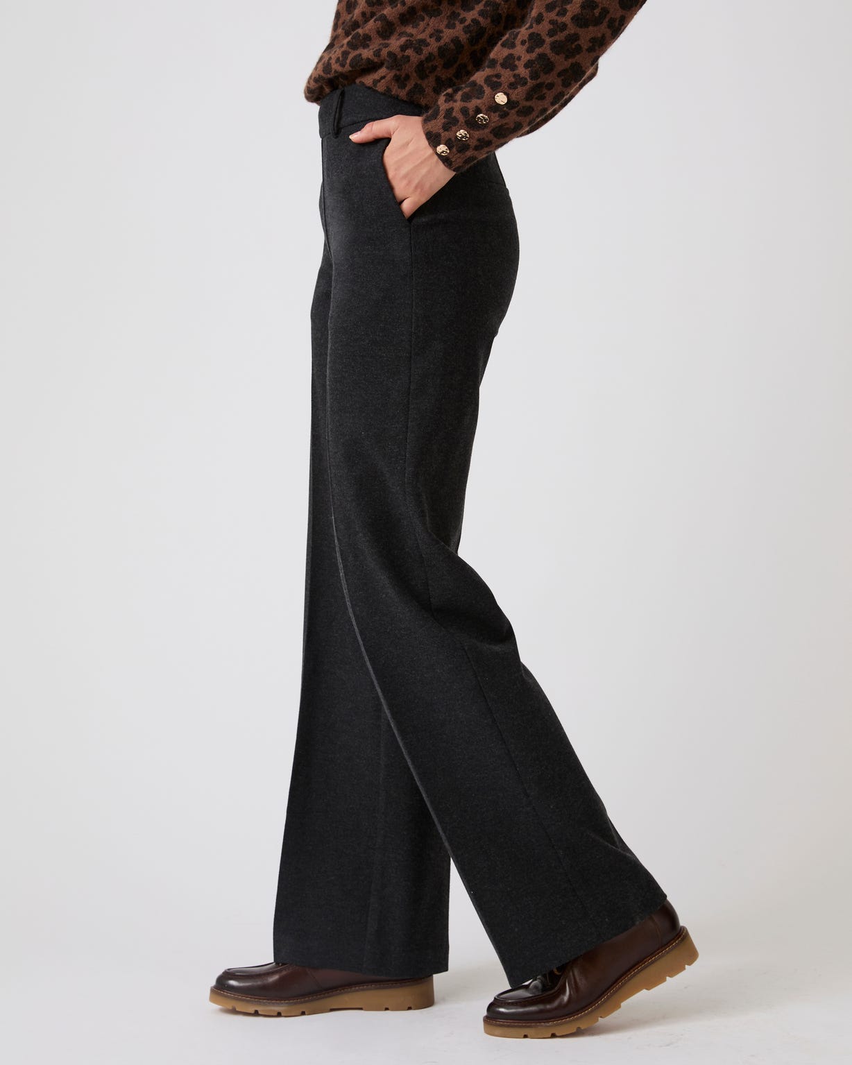 Pantalon large enfilable maille jersey