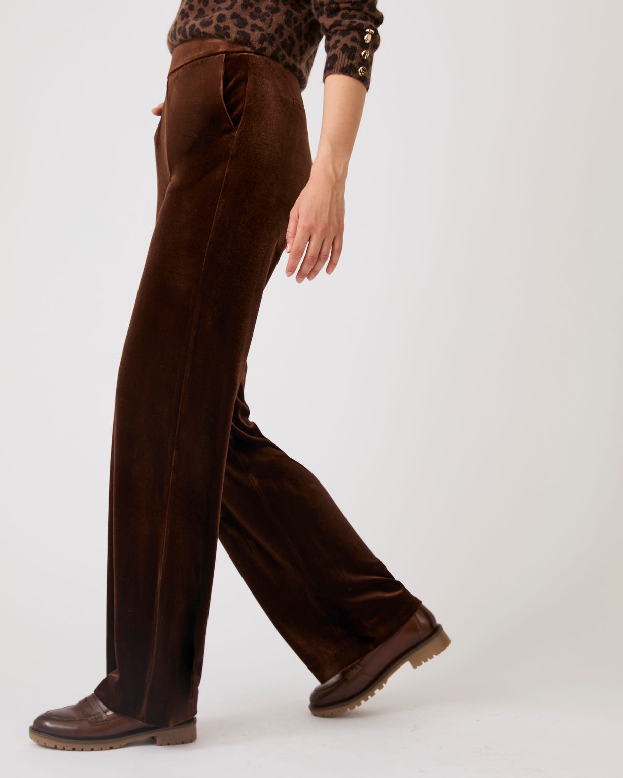 Pantalon enfilable velours brillant
