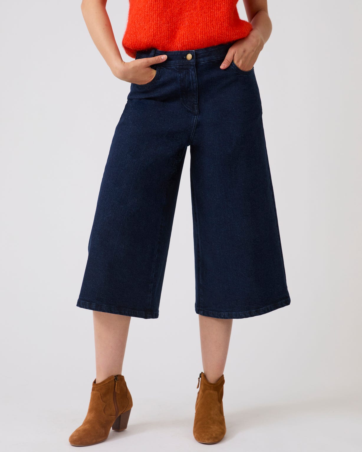 Jupe-culotte denim évasée