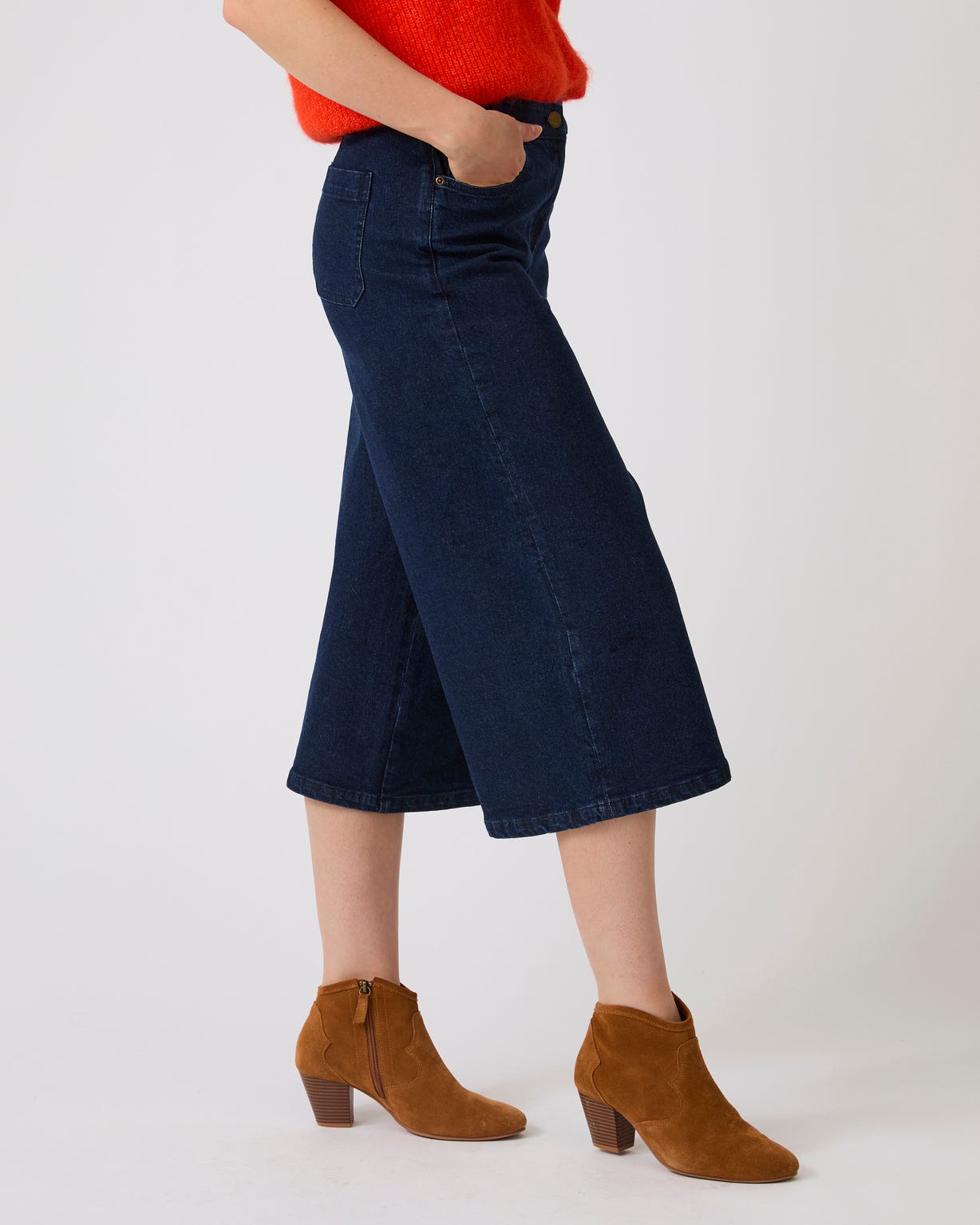 Jupe-culotte denim évasée