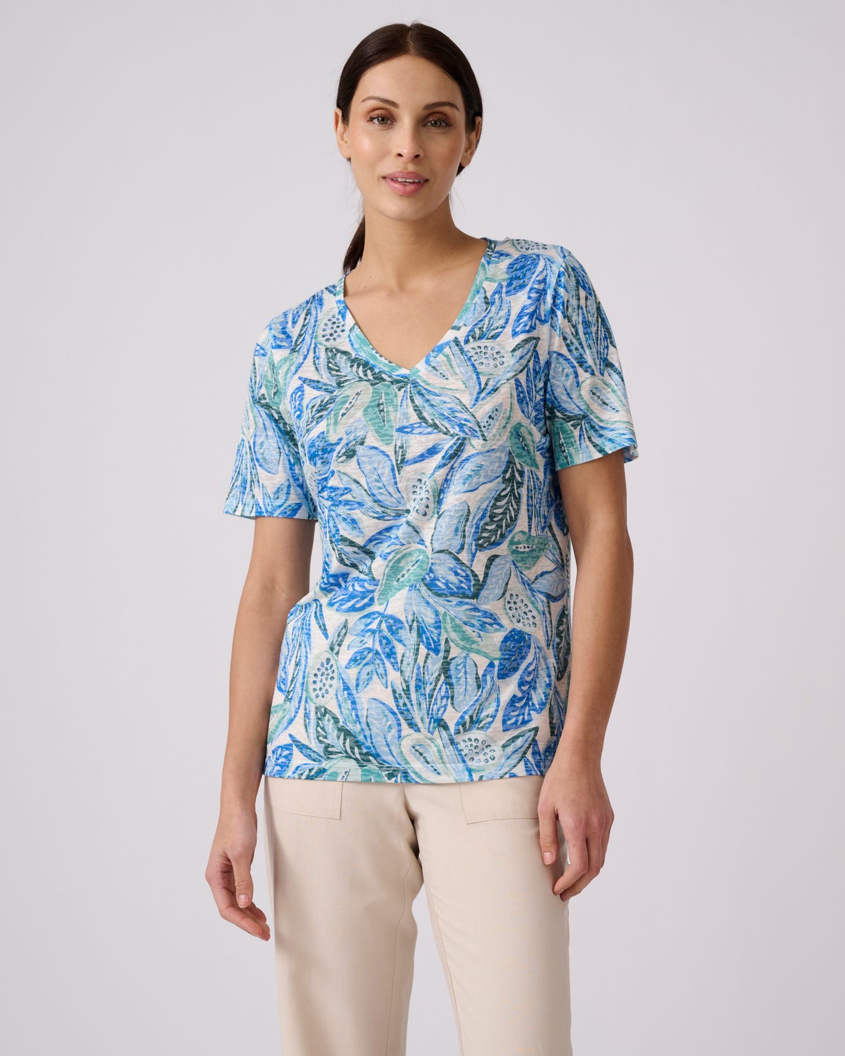 T-shirt en maille dévorée