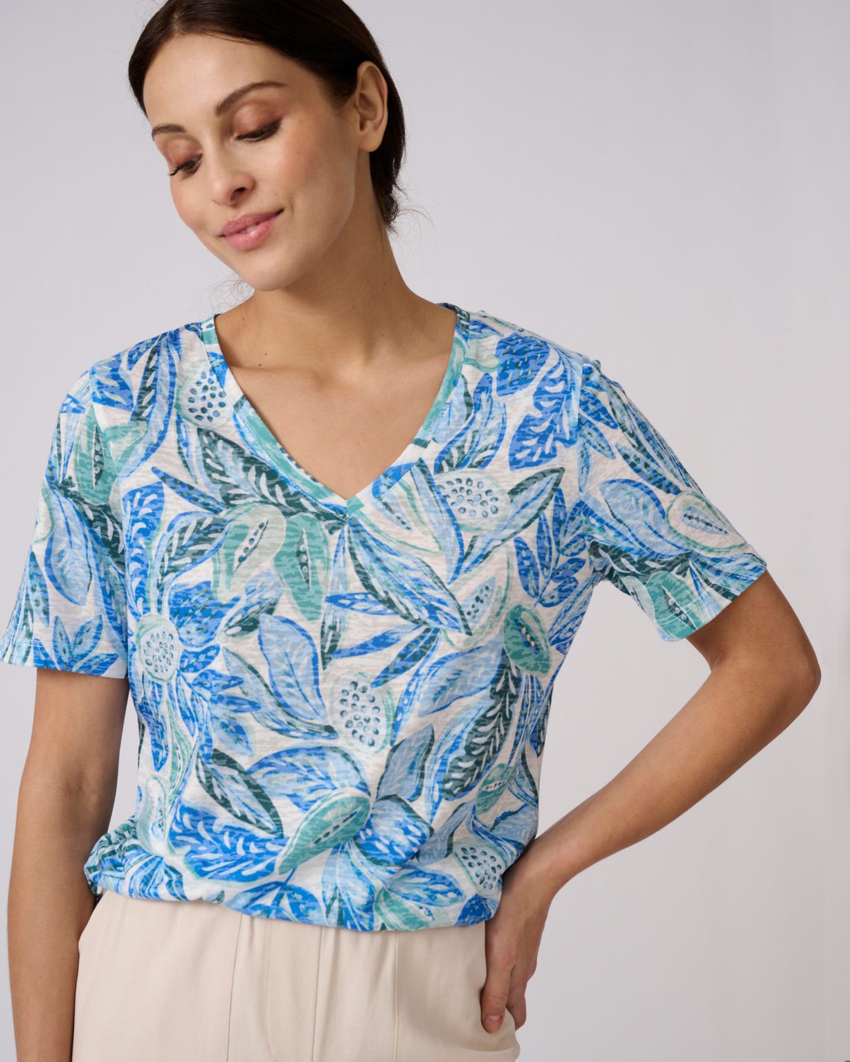 T-shirt en maille dévorée
