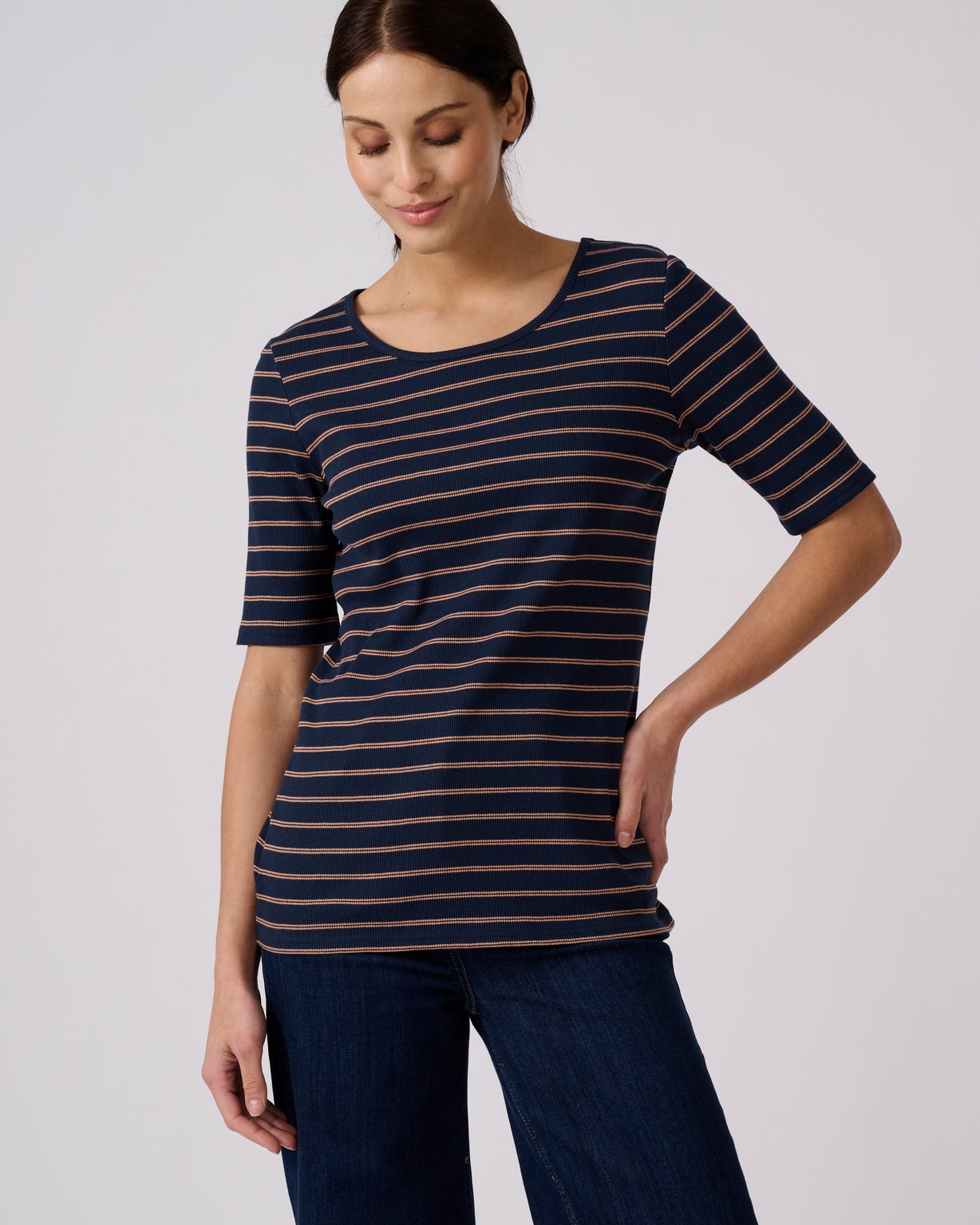 T-shirt rayé manches aux coudes