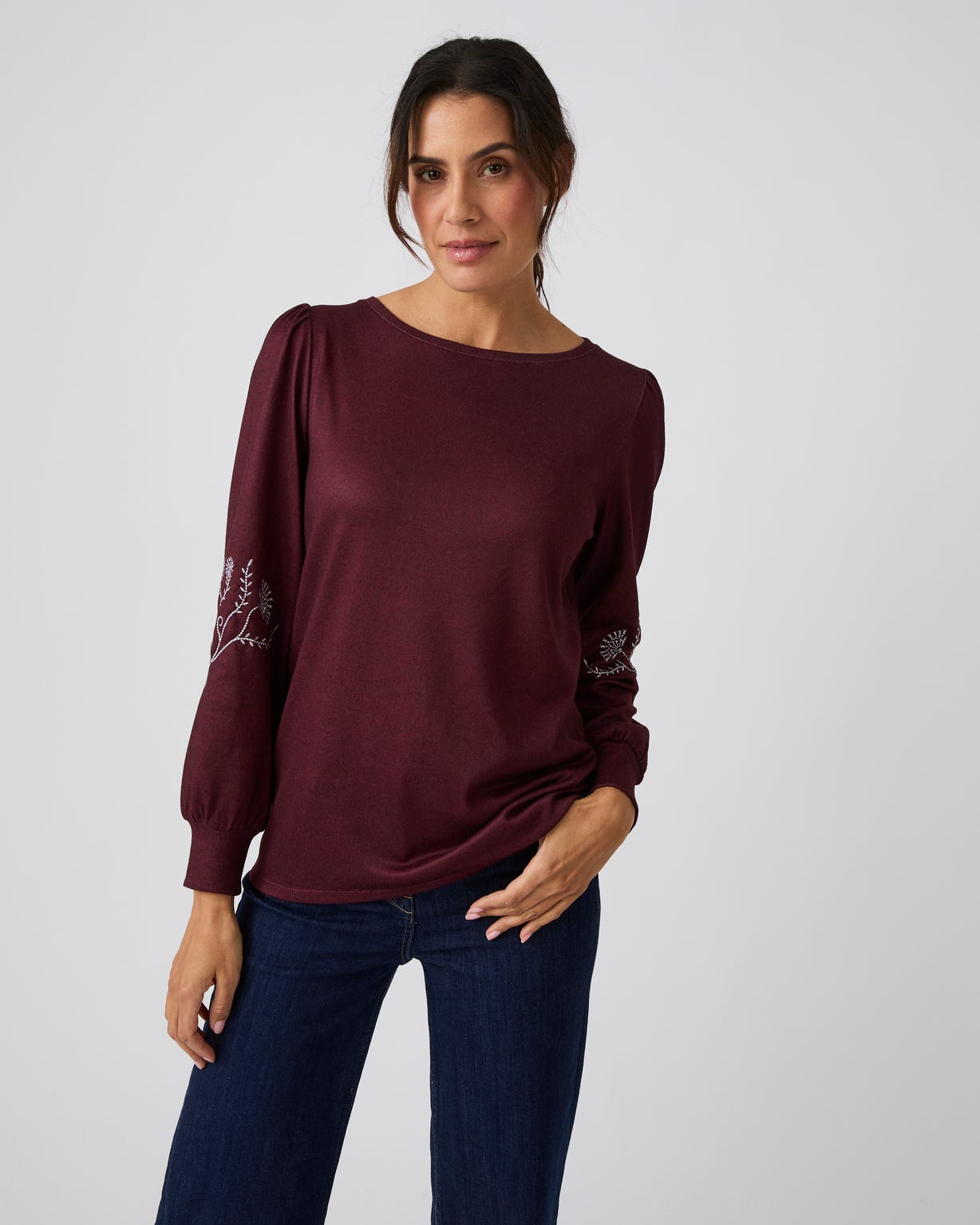 Tee-shirt manches brodées Thermolactyl maille chaude