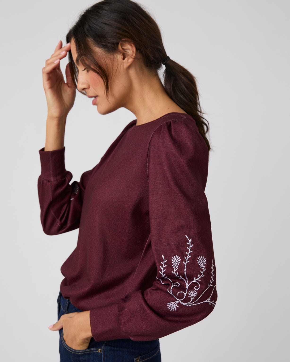 Tee-shirt manches brodées Thermolactyl maille chaude