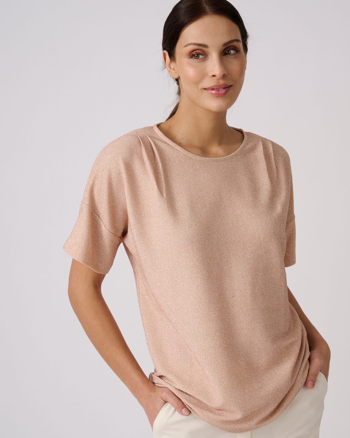 T-shirt en maille brillante