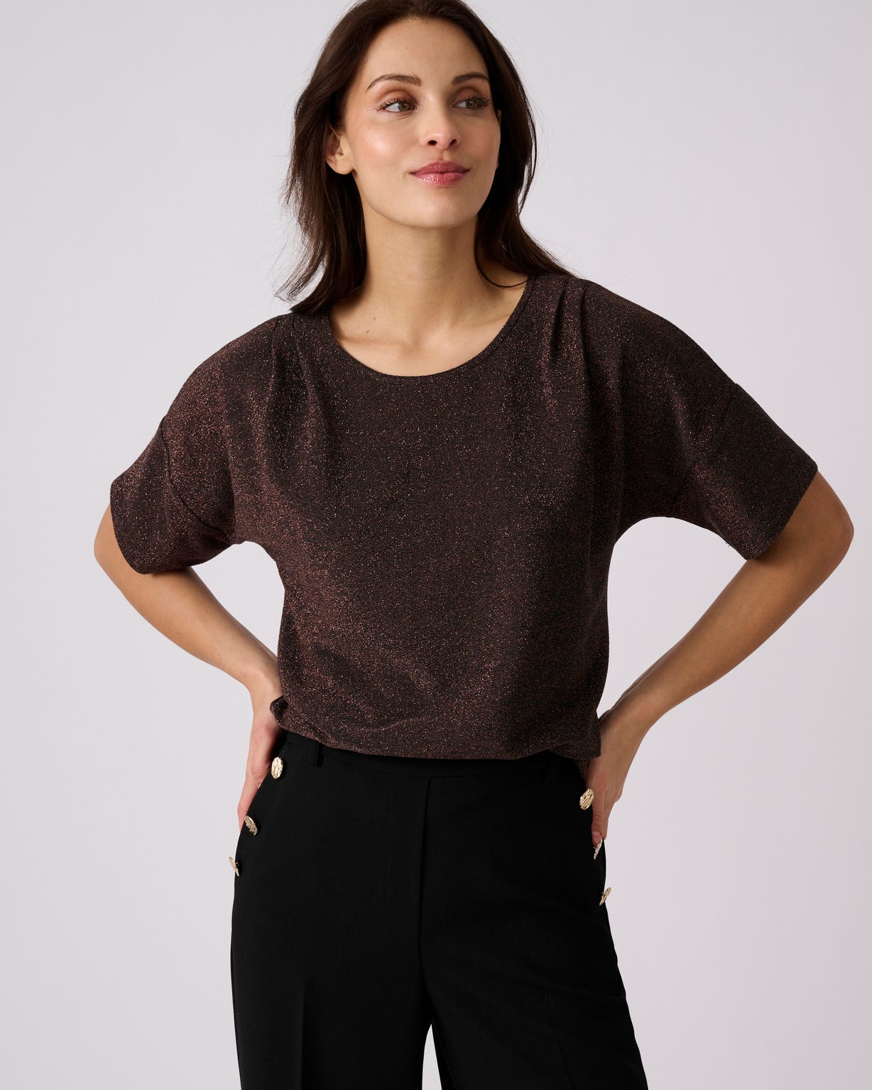 T-shirt en maille brillante