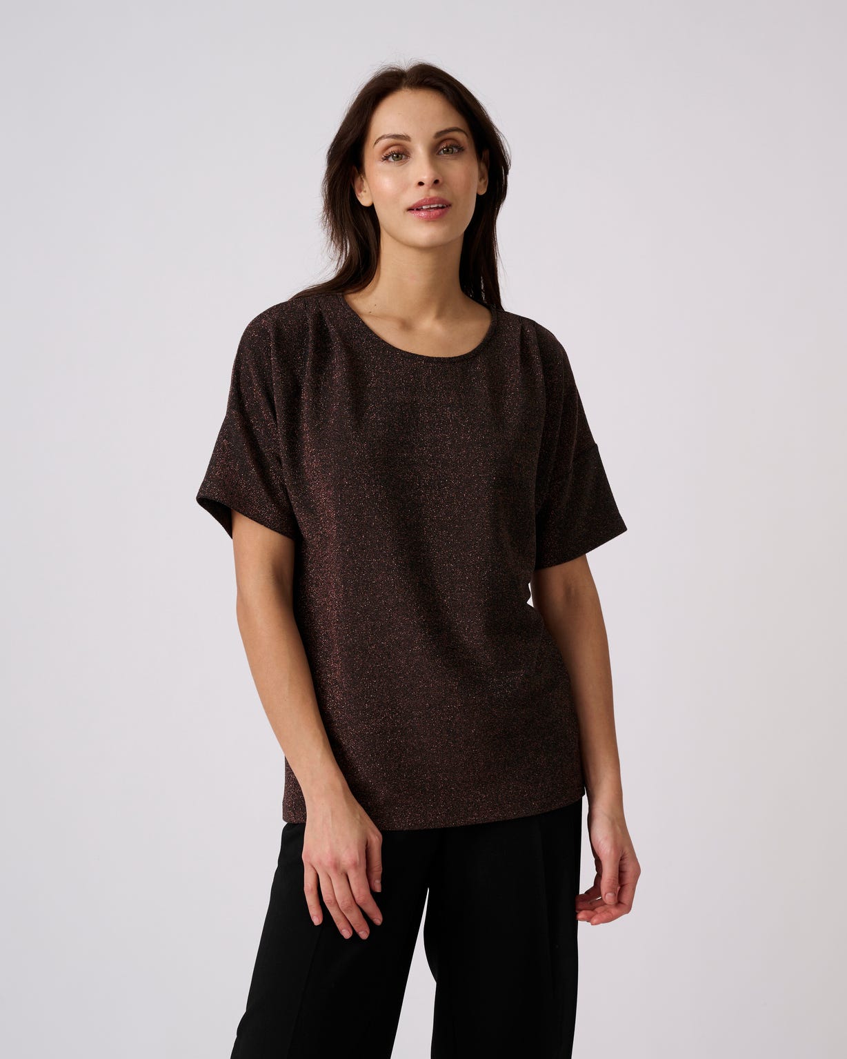 T-shirt en maille brillante