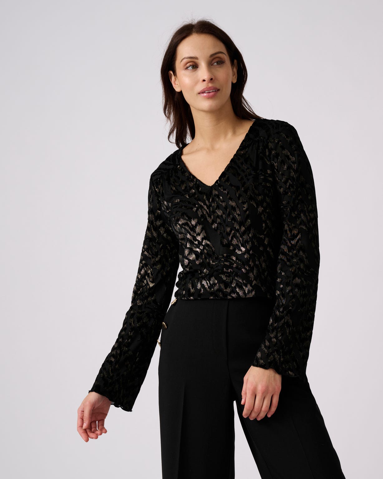 T-shirt en maille brillante velours dévoré