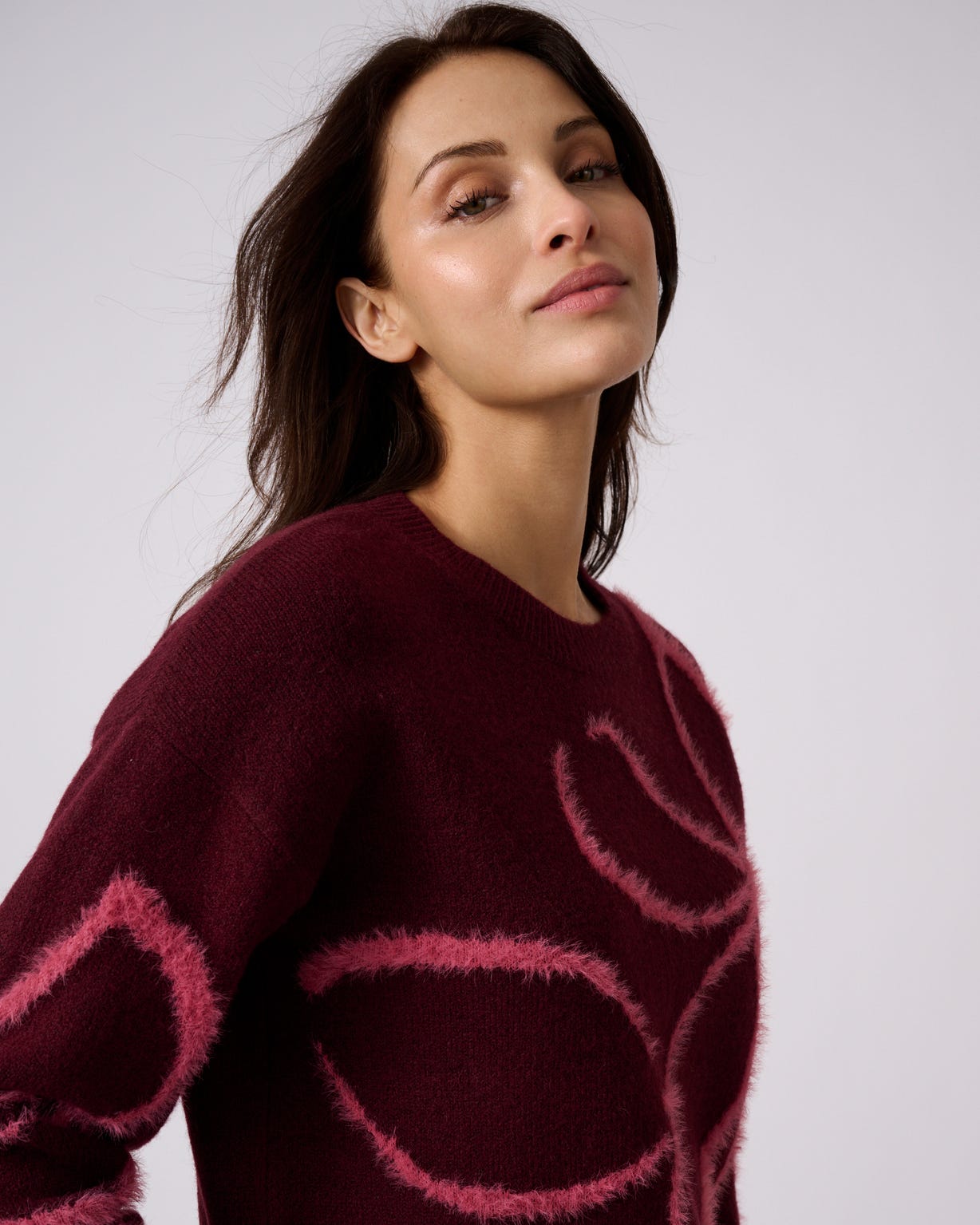 Pull fils poilus fantaisie