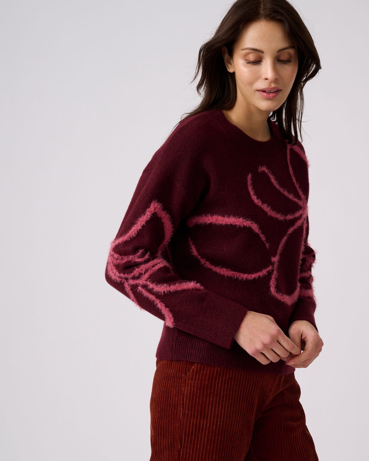 Pull fils poilus fantaisie
