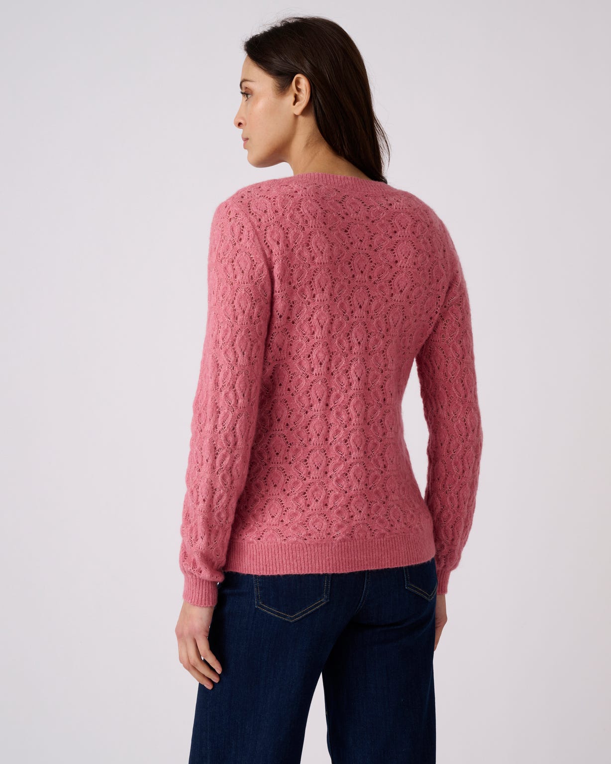 Pull ajouré mélange laine et alpaga