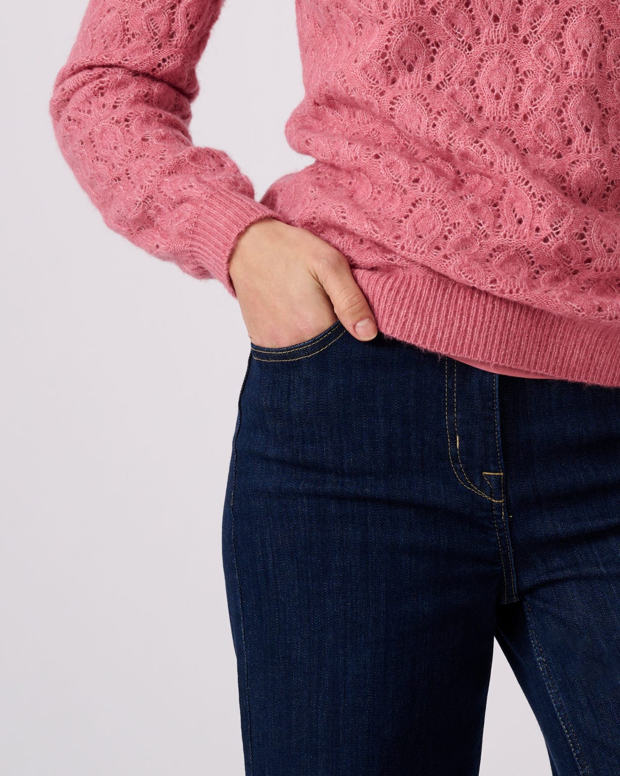 Pull ajouré mélange laine et alpaga
