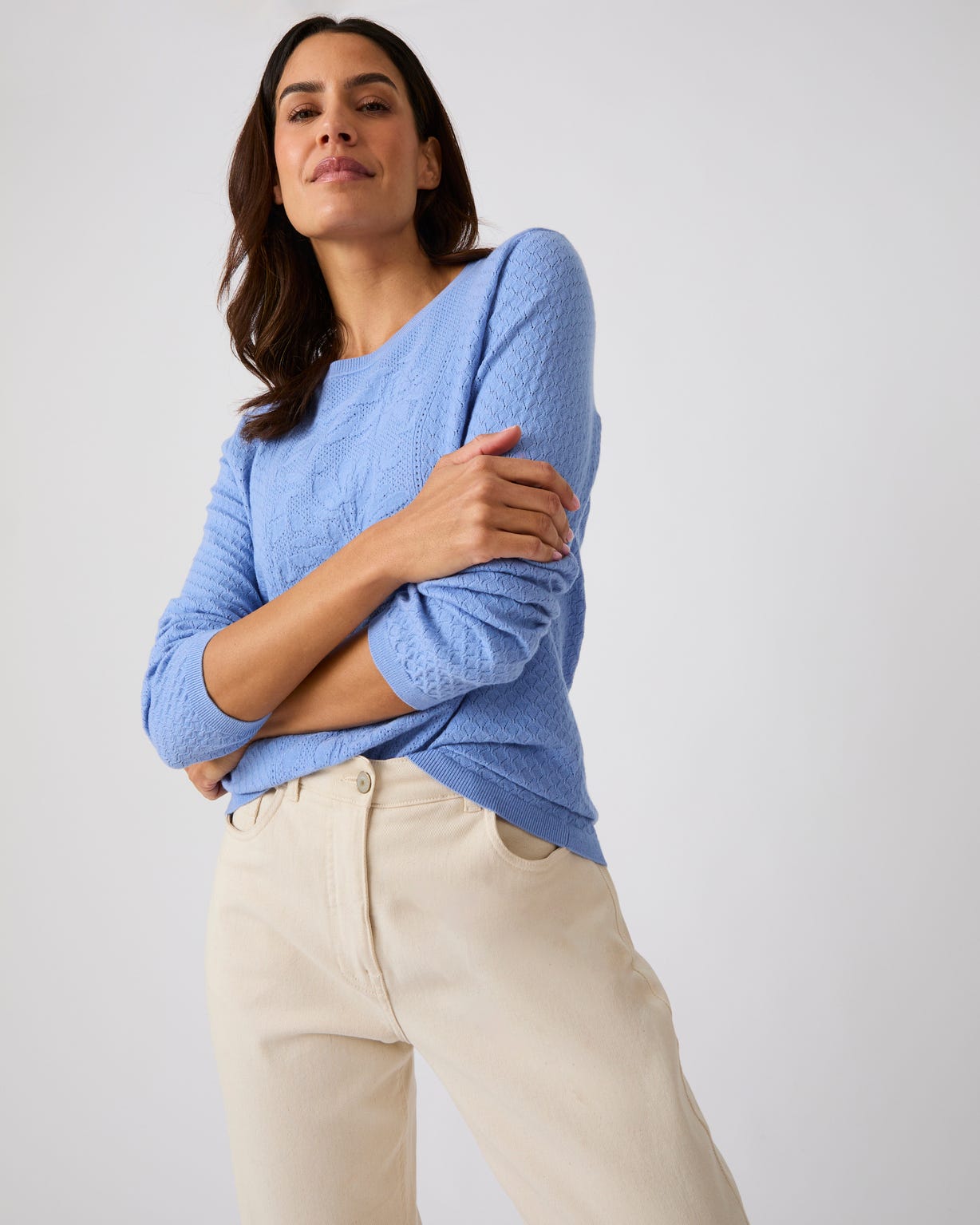 Pull jeu de maille fantaisie