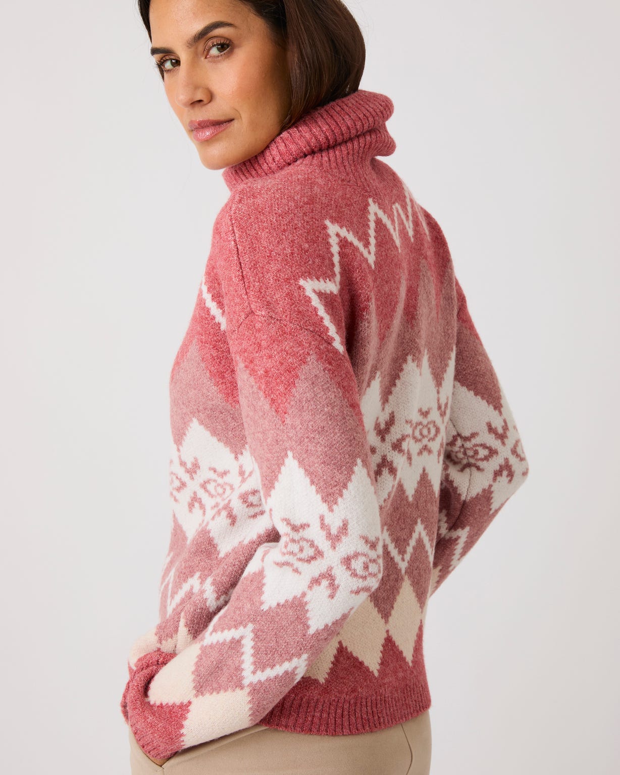 Pull jacquard col roulé Thermolactyl