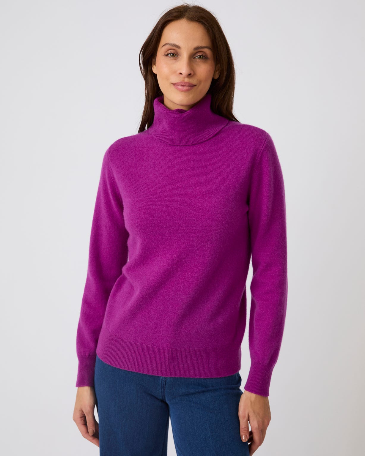 Pull col roulé pur cachemire