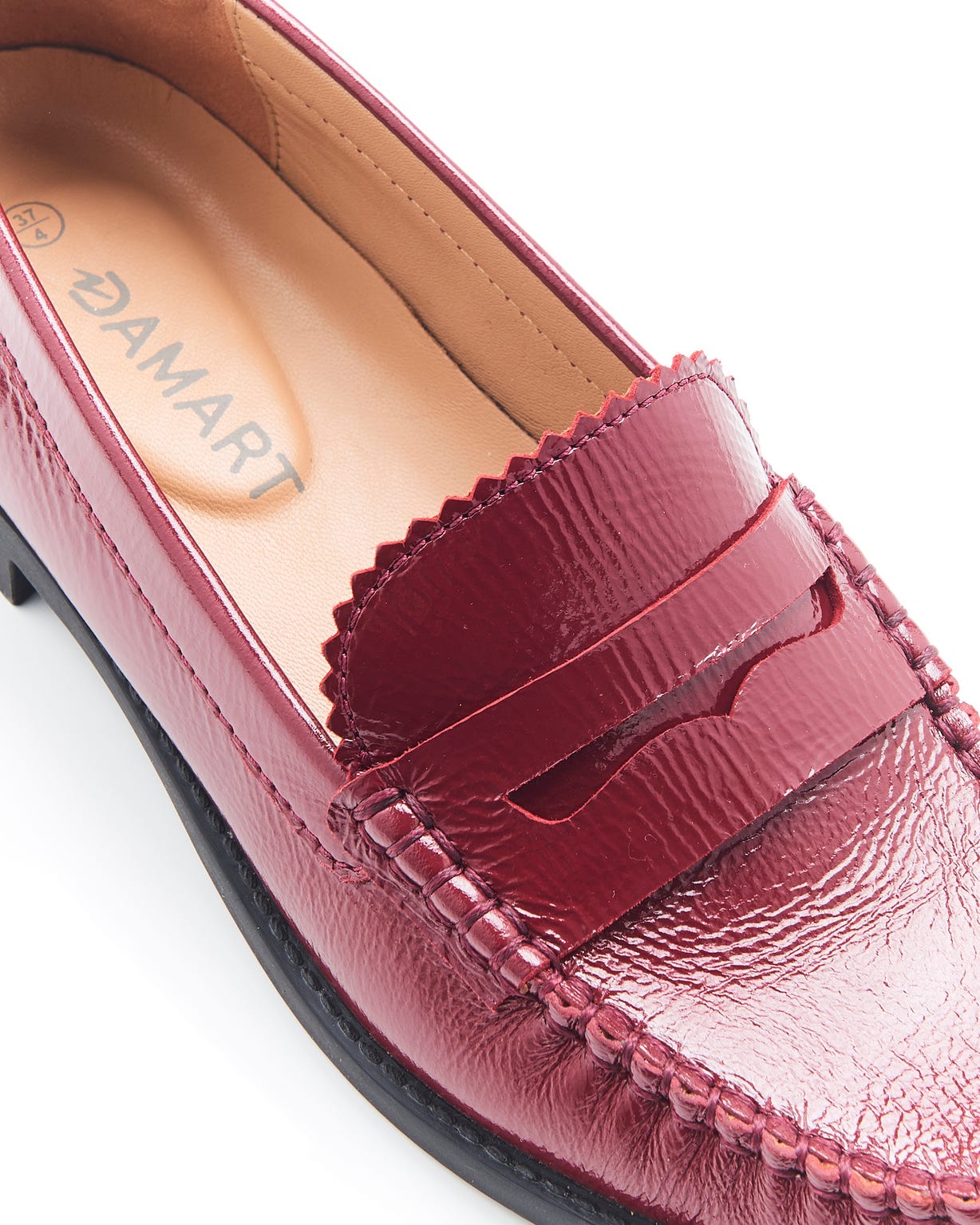Mocassins vernis effet plissé