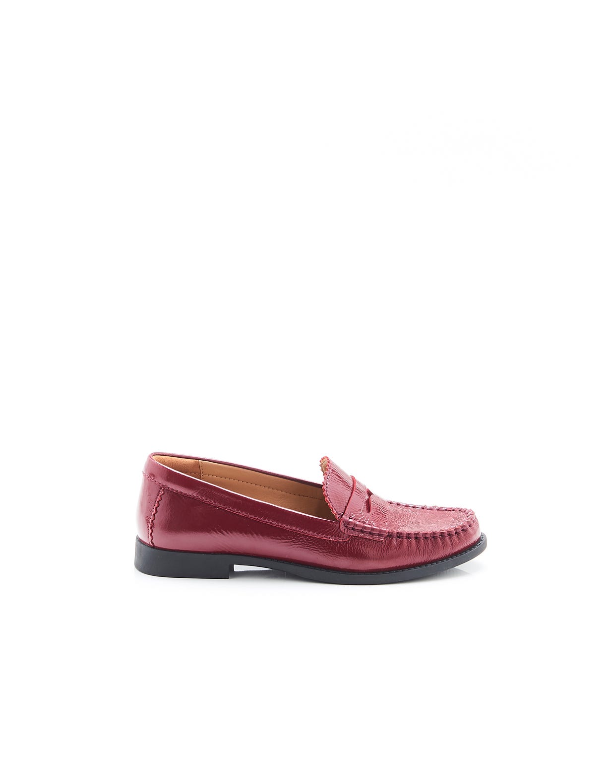 Mocassins vernis effet plissé
