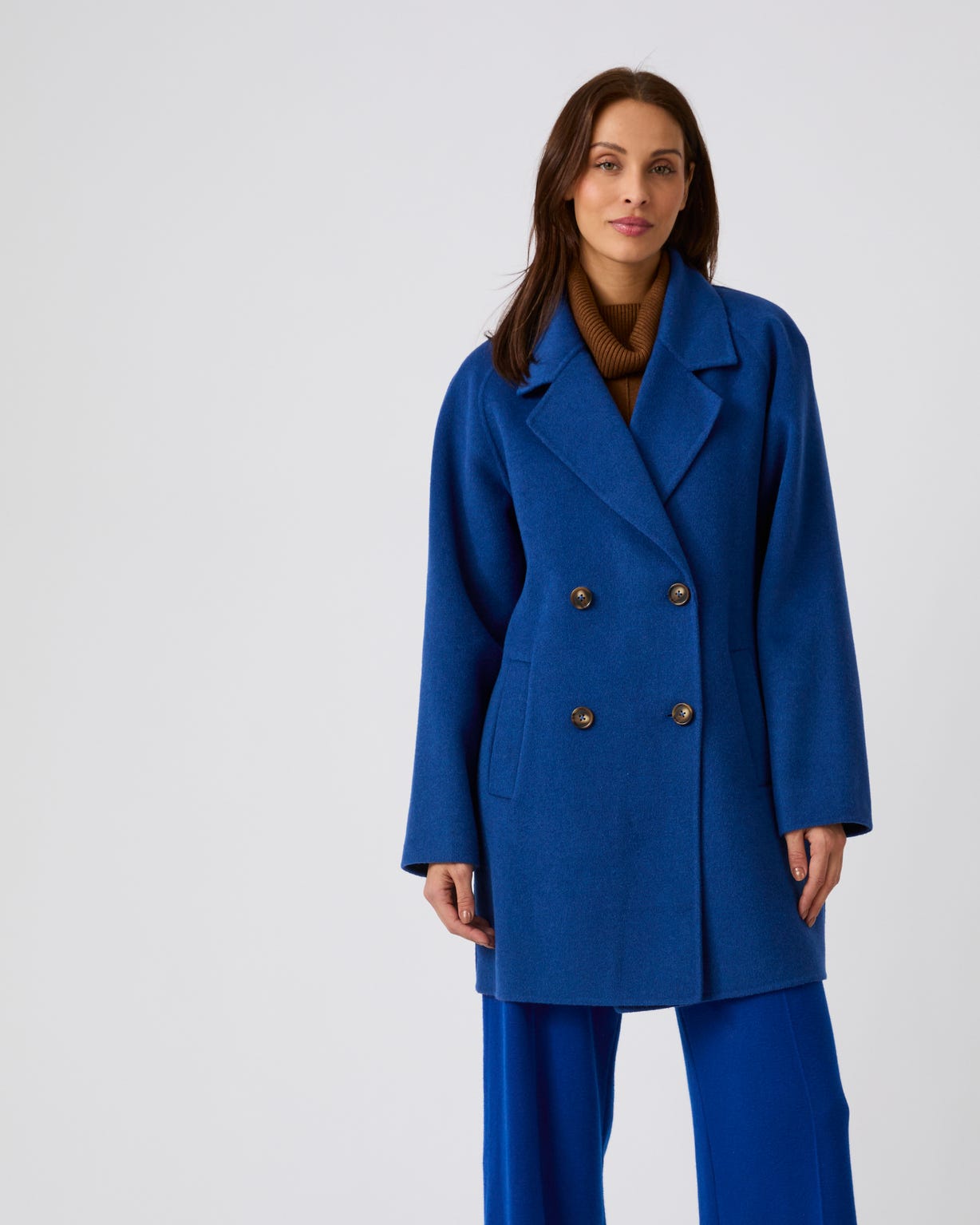 Manteau long mélange laine et cachemire