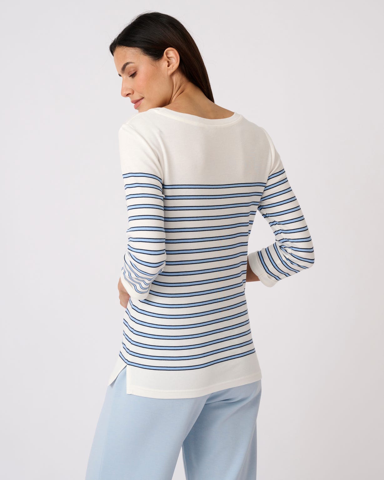 T-shirt marinière en mélange coton et modal