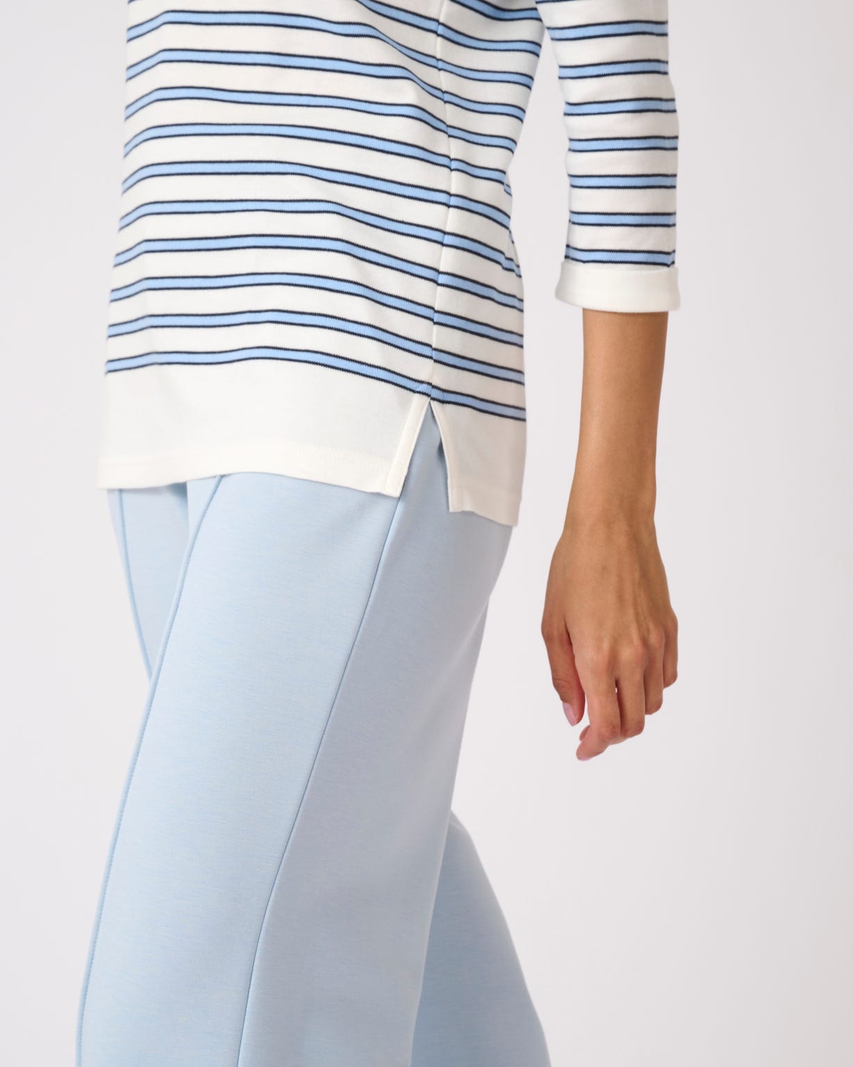 T-shirt marinière en mélange coton et modal