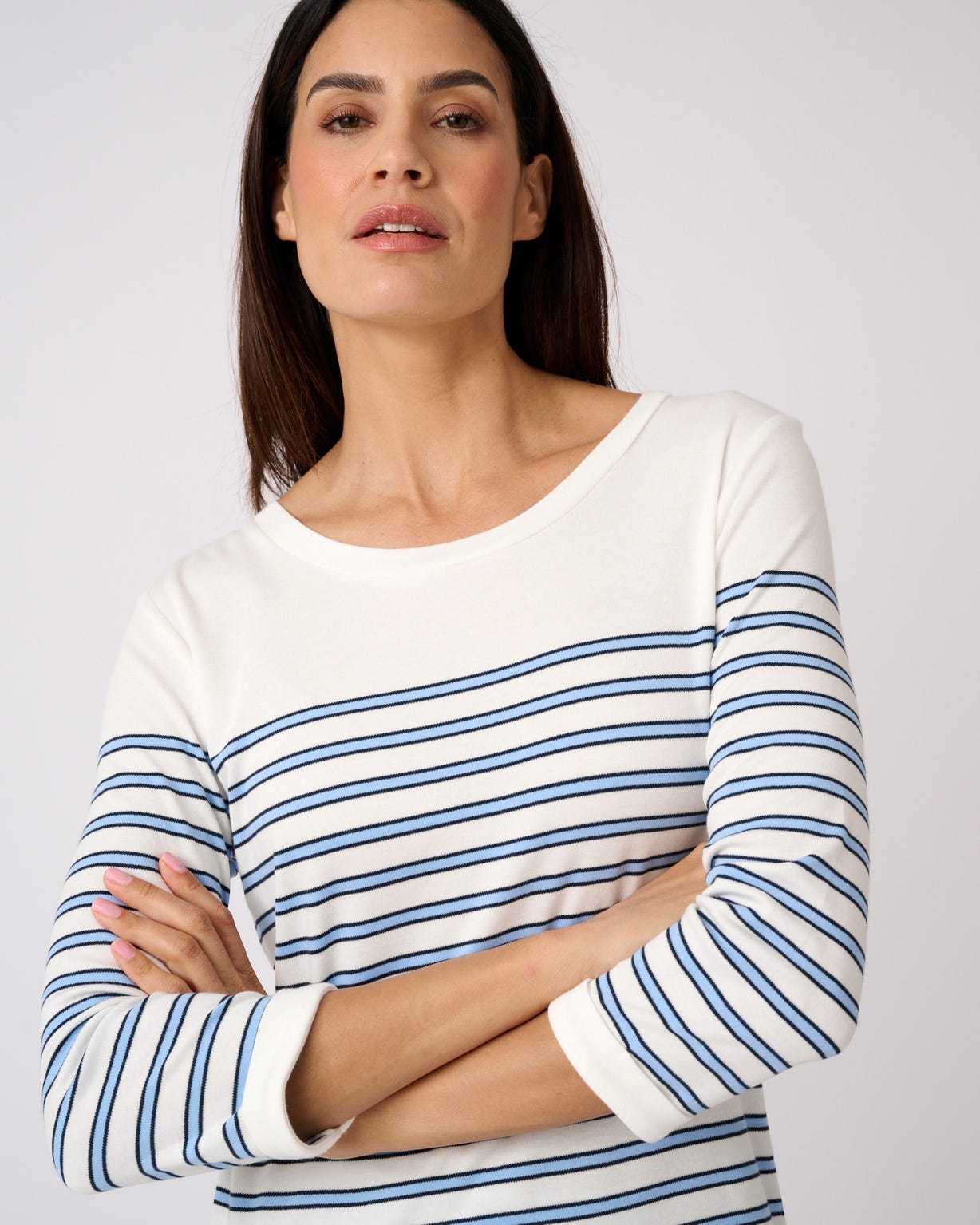 T-shirt marinière en mélange coton et modal