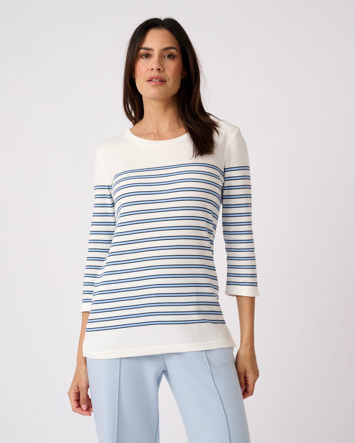 T-shirt marinière en mélange coton et modal