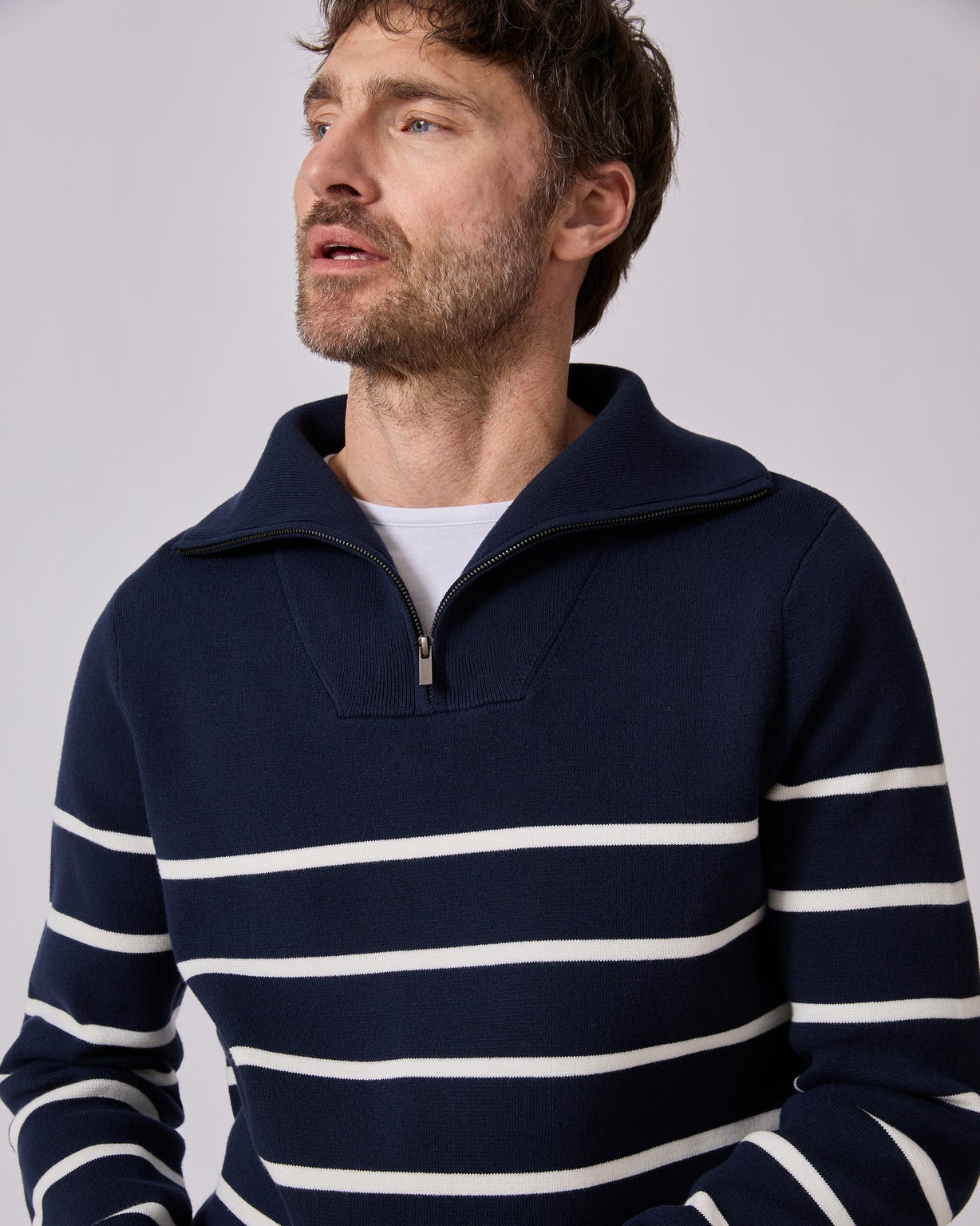 Pull col camionneur zippé