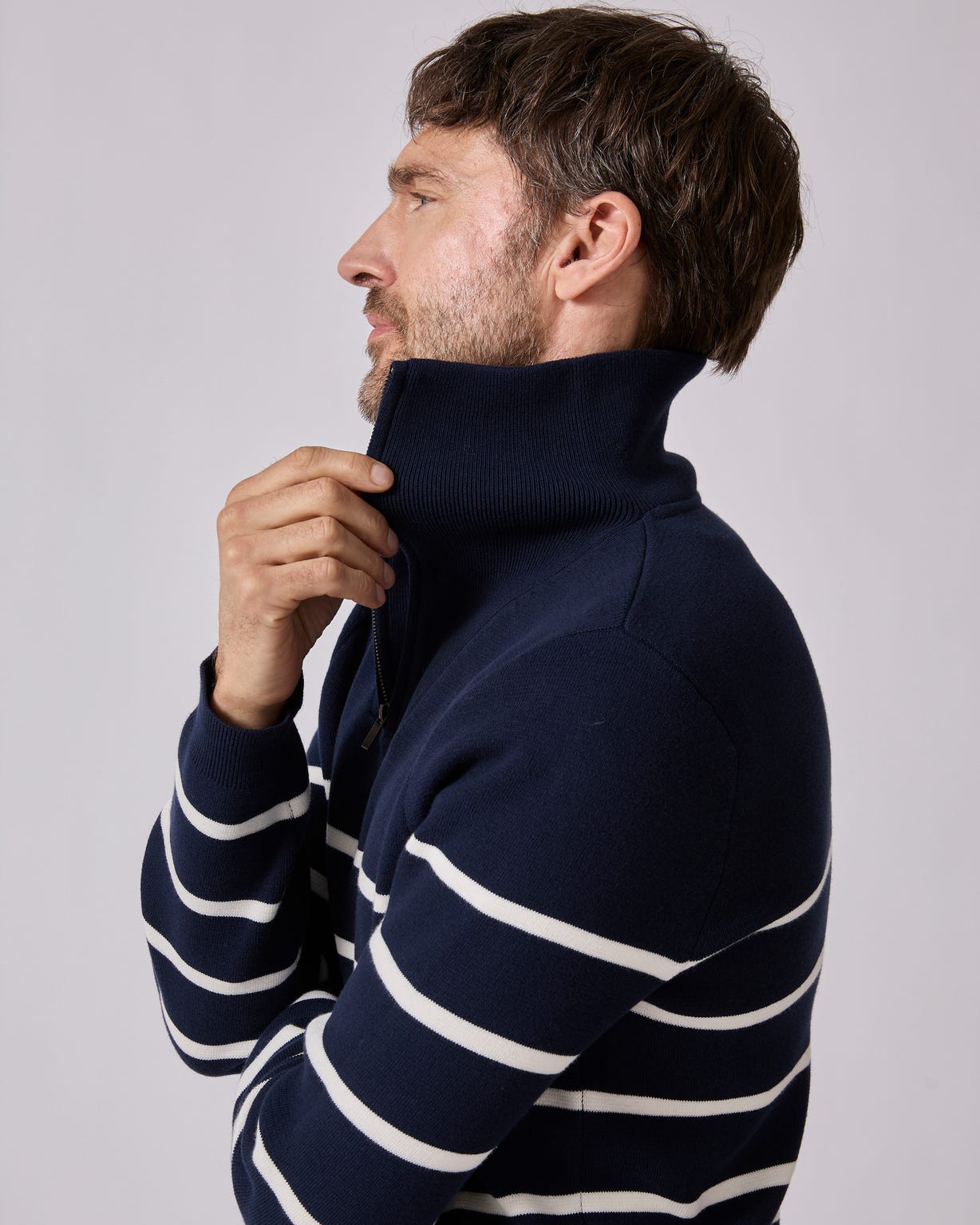 Pull col camionneur zippé
