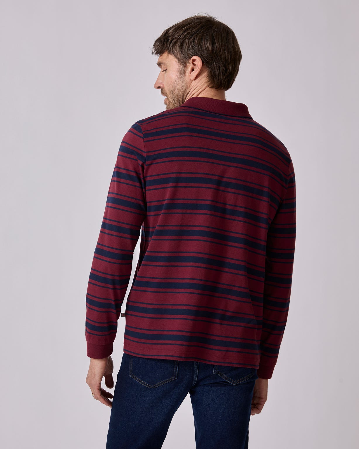 Polo manches longues en maille jersey
