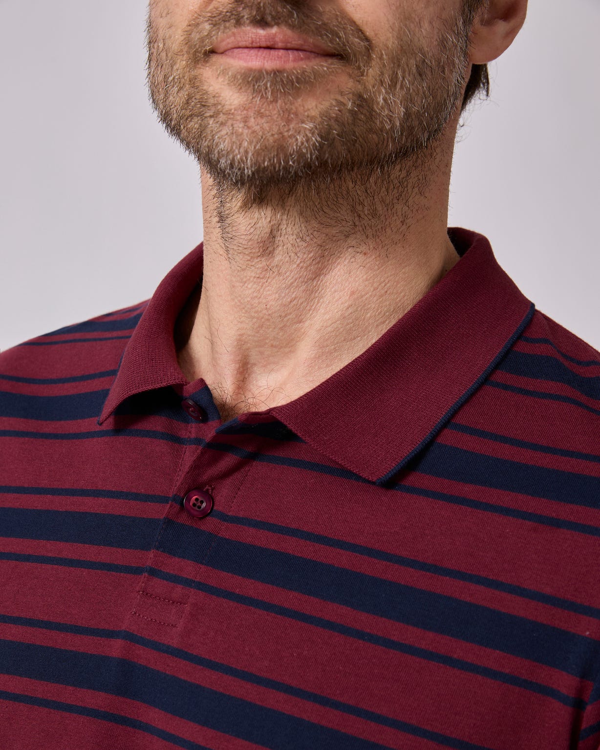 Polo manches longues en maille jersey